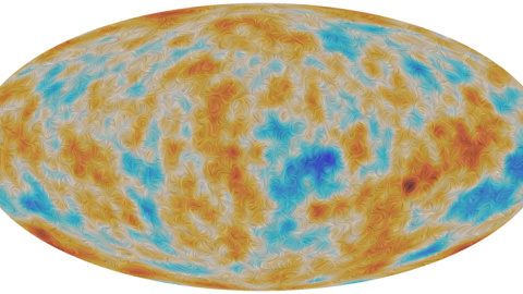 Imagen de cielo completo de la polarización de la radiación cósmica de fondo. ESA / PLANCK COLLABORATION