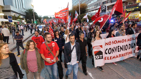 El alcalde de A Coruña Xulio Ferreiro durante la huelga de telemarketing / Ayuntamiento de A Coruña El alcalde de A Coruña Xulio Ferreiro durante la huelga de telemarketing / Ayuntamiento de A Coruña