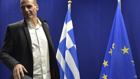 Varoufakis, la semana pasada en la reunión del Eurogrupo en Bruelas. /REUTERS Varoufakis, la semana pasada en la reunión del Eurogrupo en Bruelas. /REUTERS