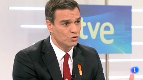 Pedro Sánchez, en un momento de la entrevista.- RTVE Pedro Sánchez, en un momento de la entrevista.- RTVE