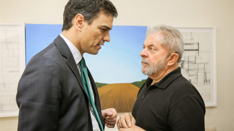 Pedro Sánchez, durante su reunión con Lula da Silva en Sao Paulo. EFE Pedro Sánchez, durante su reunión con Lula da Silva en Sao Paulo. EFE