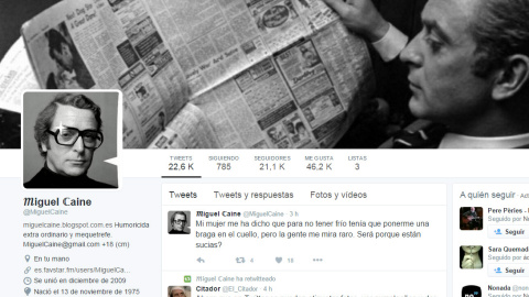 Perfil de Miguel Caine en Twitter Perfil de Miguel Caine en Twitter