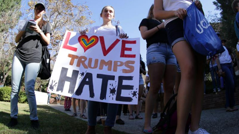 Manifestantes durante las protestas contra Trump / EFE Manifestantes durante las protestas contra Trump / EFE