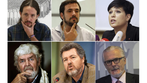 Pablo Iglesias, Alberto Garzón, Beatriz Talegón, Xosé Manuel Beiras, López de Uralde y Baltasar Garzón Pablo Iglesias, Alberto Garzón, Beatriz Talegón, Xosé Manuel Beiras, López de Uralde y Baltasar Garzón