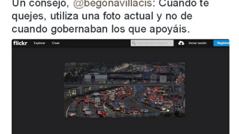 Imagen del 'zasa' de un tuitero a la publicación de Villacís.