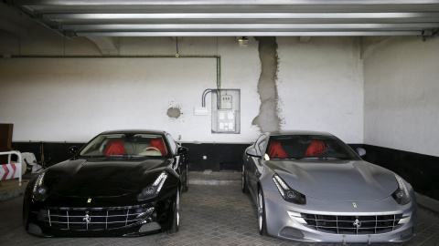 Two Ferraris that were given to former Spanish King Juan Carlos as a gift from the United Arab Emirates in 2011, are presented to the press before being auctioned, in Madrid, Spain, October 19, 2015. According to local media and the governm