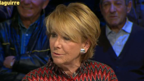 Esperanza Aguirre, durante un momento de la entrevista en La Sexta. Esperanza Aguirre, durante un momento de la entrevista en La Sexta.