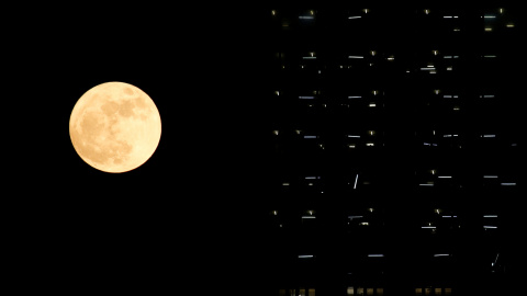 En Hong Kong la superluna podía verse así / REUTERS