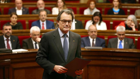 El presidente de la Generalitat en funciones, Artur Mas, al comienzo del debate de investidura. - EFE El presidente de la Generalitat en funciones, Artur Mas, al comienzo del debate de investidura. - EFE