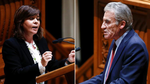 Los líderes del Bloque de Izquierdas, Catarina Martins, y del Partido Comunista, Jerónimo de Sousa. Los líderes del Bloque de Izquierdas, Catarina Martins, y del Partido Comunista, Jerónimo de Sousa.