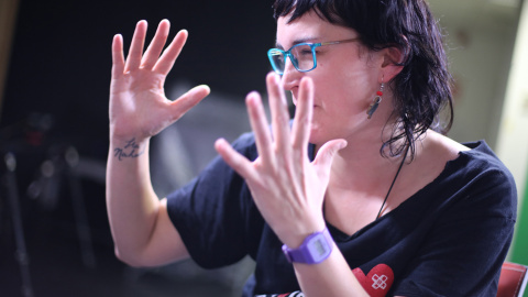 Pamela Palenciano, durante la entrevista con Público. CHRISTIAN GONZÁLEZ Pamela Palenciano, durante la entrevista con Público. CHRISTIAN GONZÁLEZ