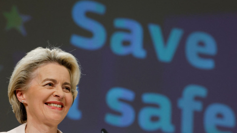 La presidenta de la Comisión Europea, Ursula von der Leyen, durante una conferencia en Bruselas. -REUTERS La presidenta de la Comisión Europea, Ursula von der Leyen, durante una conferencia en Bruselas. -REUTERS