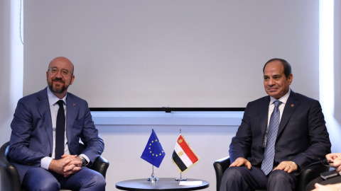 En París el presidente del Consejo Europeo Charles Michel y el presidente de Egipto Abdel Fattah Al Sisi reunidos en el marco de la 'Cumbre para un nuevo pacto financiero mundial'. -DARIO PIGNATELLI / Europa Press En París el presidente del Consejo Europeo Charles Michely el presidente de Egipto Abdel Fattah Al Sisi reunidos en el marco de la 'Cumbre para un nuevo pacto financiero mundial'. -DARIO PIGNATELLI / Europa Press