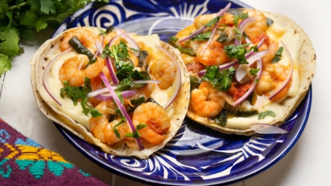 Tacos de gambas. Tacos de gambas.