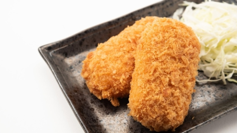 Croqueta gambas y vieras. Croqueta gambas.