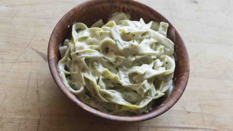 Fettuccine con espinacas. Fettuccine con espinacas.