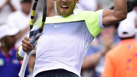 Nadal, durante su partido de Indian Wells de este miércoles. EFE/Daniel Murphy Nadal, durante su partido de Indian Wells de este miércoles. EFE/Daniel Murphy