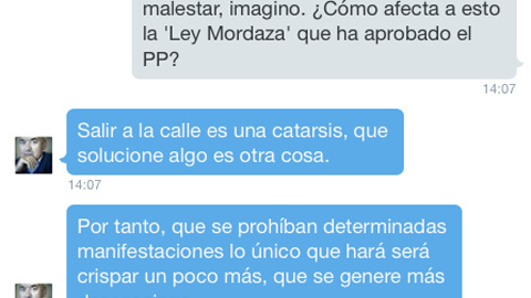 Fragmento de la entrevista mantenida en Twitter