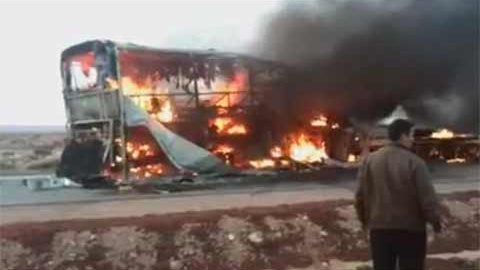 Captura del vídeo facilitada por Medias24 del autobús siniestrado Captura del vídeo facilitada por Medias24 del autobús siniestrado