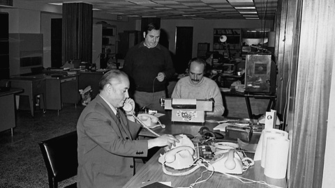 Los tres trabajadores de Europa Press que se mencionan presentes en la redacción la noche del 20-N. EUROPA PRESS Los tres trabajadores de Europa Press que se mencionan presentes en la redacción la noche del 20-N. EUROPA PRESS