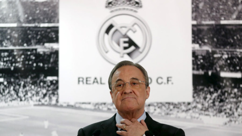 Florentino Pérez, durante su comparecencia en el Bernabéu. REUTERS/Juan Medina Florentino Pérez, durante su comparecencia en el Bernabéu. REUTERS/Juan Medina