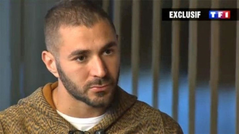 Benzema, durante la entrevista. Benzema, durante la entrevista.