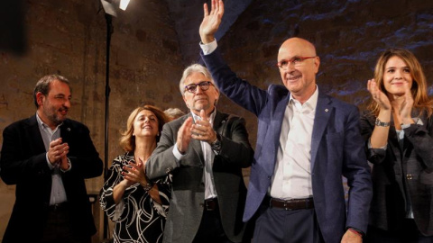 El candidato de Unió Democrática de Cataluña (UDC), Josep Antón Duran i Lleida, durante el acto previo al inicio de campaña en Barcelona. / EFE