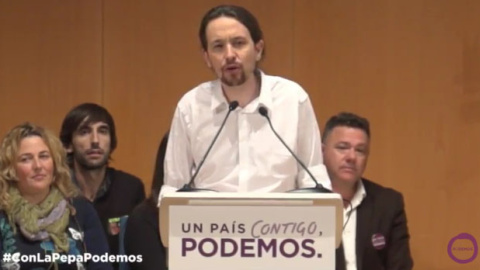 Pablo Iglesias, al inicio de su intervención en Cádiz Pablo Iglesias, al inicio de su intervención en Cádiz