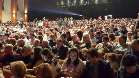 Imagen del auditorio de Palma Mallorca instantes antes del inicio del mitin de Ciudadanos.- CIUDADANOS Imagen del auditorio de Palma Mallorca instantes antes del inicio del mitin de Ciudadanos.- CIUDADANOS