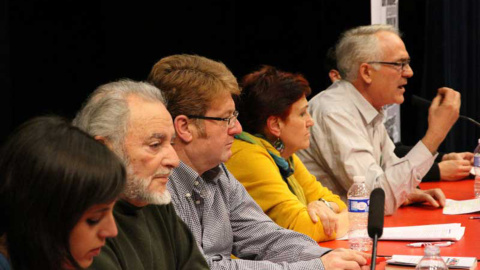 Moreno, junto a Julio Anguita, en 2014, en un acto de las Marchas de la Dignidad Moreno, junto a Julio Anguita, en 2014, en un acto de las Marchas de la Dignidad