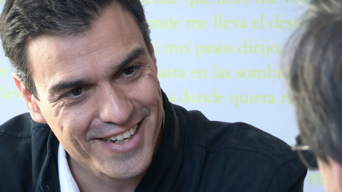 Pedro Sánchez, durante la entrevista en el Hotel de las Letras de Madrid. Pedro Sánchez, durante la entrevista en el Hotel de las Letras de Madrid.