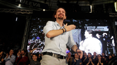 Pablo Iglesias, durante el mitin de cierre de campaña de Podemos en Valencia. REUTERS/Heino Kalis Pablo Iglesias, durante el mitin de cierre de campaña de Podemos en Valencia. REUTERS/Heino Kalis