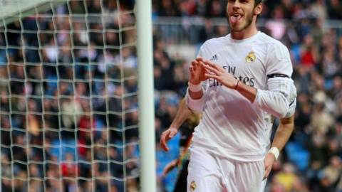 Gareth Bale celebra su tercer gol ante el Rayo Vallecano. EFE/VICTOR LERENA Gareth Bale celebra su tercer gol ante el Rayo Vallecano. EFE/VICTOR LERENA