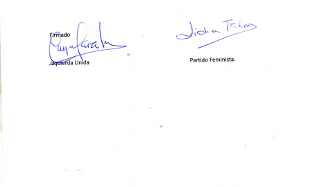 Documento de adscripción del PFE a Izquierda Unida.