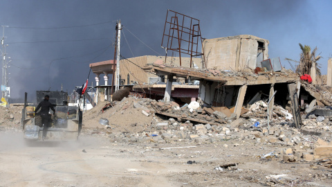 Un edificio del Gobierno en Ramadi, destruido tras la lucha por la ciudad.- REUTERS