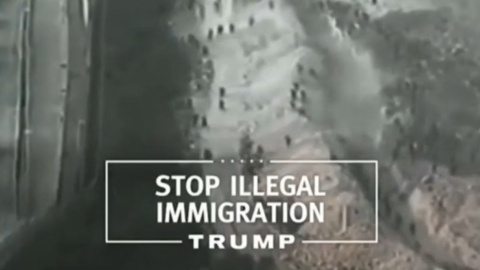 Imagen de la valla de Melilla en el vídeo de Donald Trump. Imagen de la valla de Melilla en el vídeo de Donald Trump.