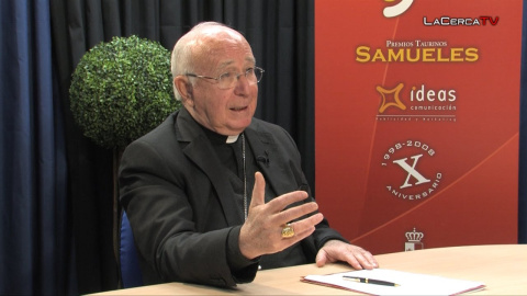 El obispo de Albacete, Ciriaco Benavente./YouTube El obispo de Albacete, Ciriaco Benavente./YouTube