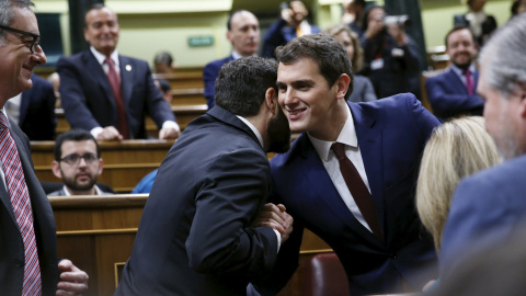 El líder de Ciudadanos, Albert Rivera, llega al Congreso.- REUTERS