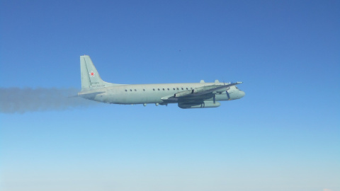 El Ilyushin IL-20 de la fuerza aeroespacial rusa interceptado por Eurofighters españoles. EMAD El Ilyushin IL-20 de la fuerza aeroespacial rusa interceptado por Eurofighters españoles. EMAD