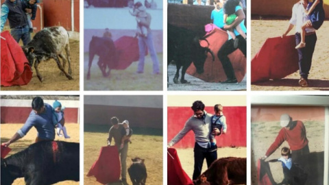 Mosaico con varias de la fotos subidas a las redes sociales, incluida la de Fran Rivera Mosaico con varias de la fotos subidas a las redes sociales, incluida la de Fran Rivera