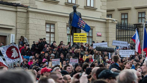 Manifestación contra la islamización de Europa en Praga, / EFE Manifestación contra la islamización de Europa en Praga, / EFE