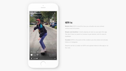 Instagram lanza su nueva aplicación IGTV Instagram lanza su nueva aplicación IGTV