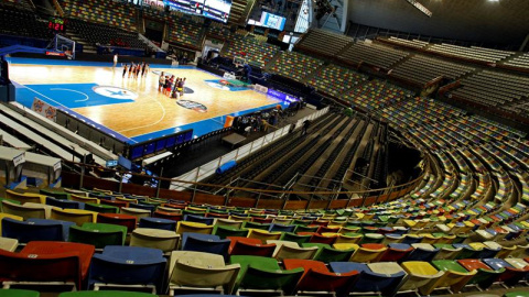 Cancha de juego instalada en el Coliseum de A Coruña para la Copa del Rey. /EFE Cancha de juego instalada en el Coliseum de A Coruña para la Copa del Rey. /EFE