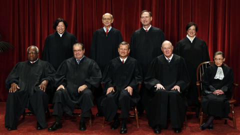 Foto de grupo de los jueces del Tribunal Supremo de EEUU de octubre de 2010. - REUTERS Foto de grupo de los jueces del Tribunal Supremo de EEUU de octubre de 2010. - REUTERS