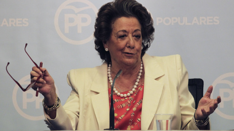 Rita Barberá durante la rueda de prensa que ha ofrecido este jueves.- REUTERS Rita Barberá durante la rueda de prensa que ha ofrecido este jueves.- REUTERS