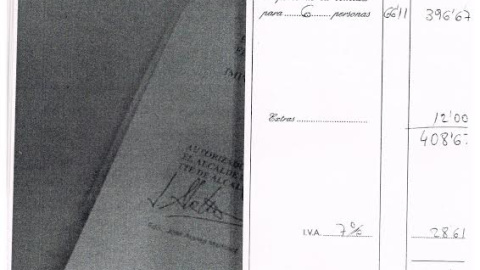 Factura de la comida del PP. Factura de la comida del PP.