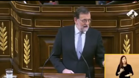 Rajoy durante el debate de investidura.- Rajoy durante el debate de investidura.-
