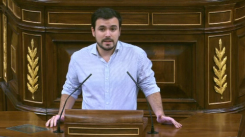 Alberto Garzón, de Izquierda Unida, habla ante el Congreso de los Diputados. Alberto Garzón, de Izquierda Unida, habla ante el Congreso de los Diputados.