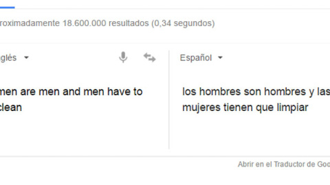 Traducción errónea (y machista) de Google.