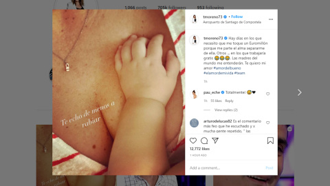 Toñi Moreno comparte una reflexión sobre maternidad y trabajo Toñi Moreno comparte una reflexión sobre maternidad y trabajo